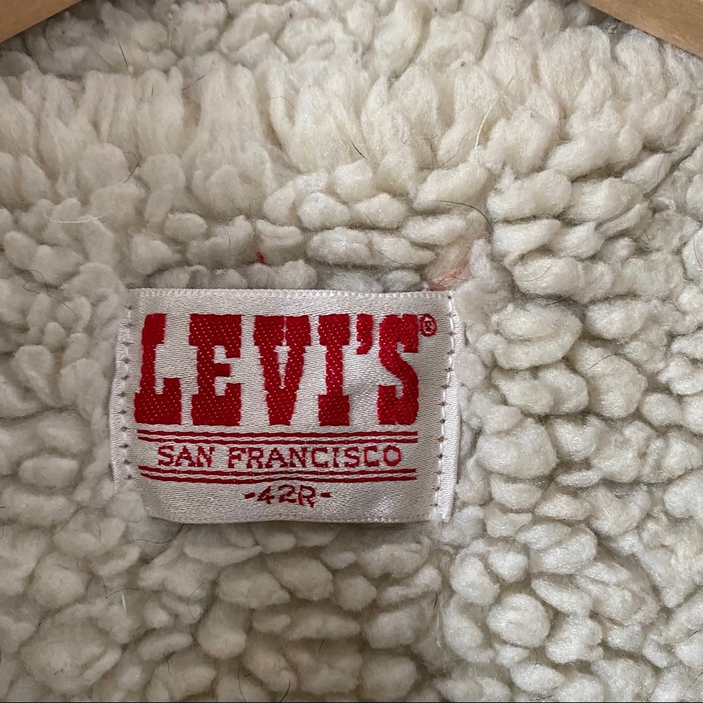 Vintage LEVIS Sherpa Lined Jean Jacket Unisex USA - Picture 6 of 14